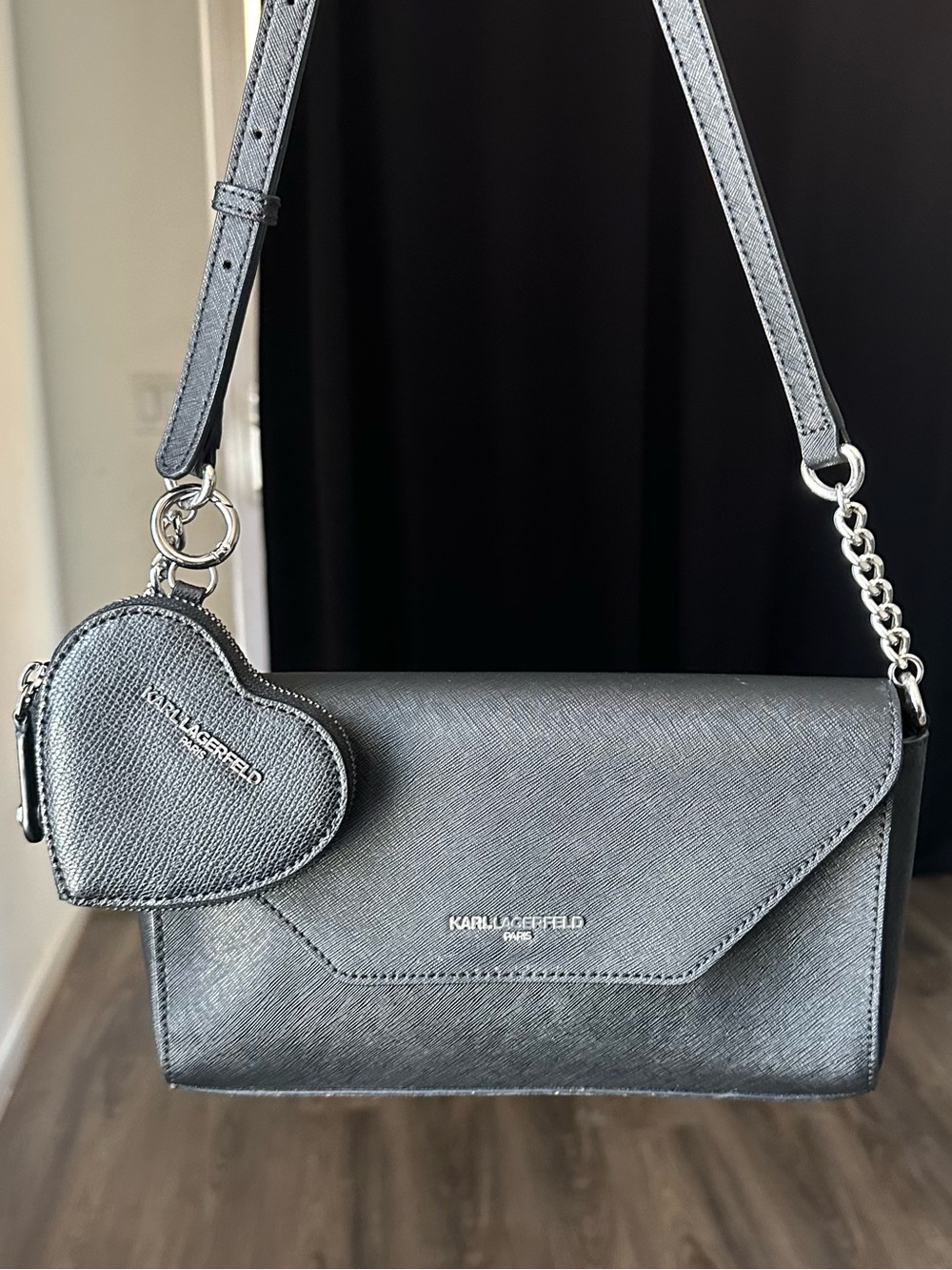 NWOT Karl Lagerfeld Iris Crossbody with Detachable Heart Coin Purse